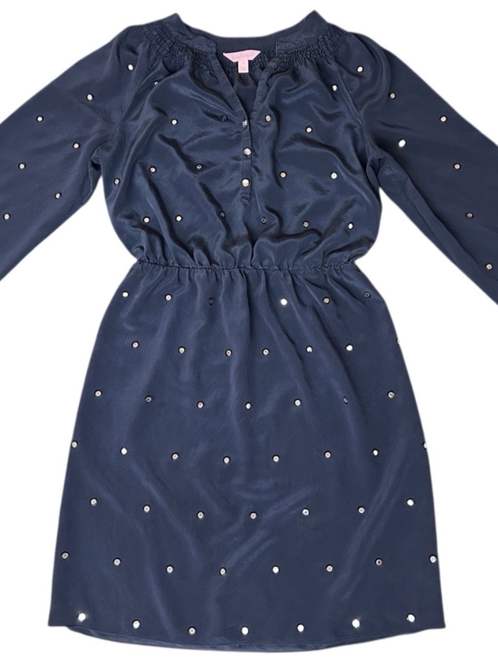 Lilly Pulitzer Turner Mirror Dress Size Medium in True Navy Silk